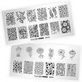 Whats Up Nails - Floral Stamping Plates 2 pack (B018, B046) for Nail Art Design