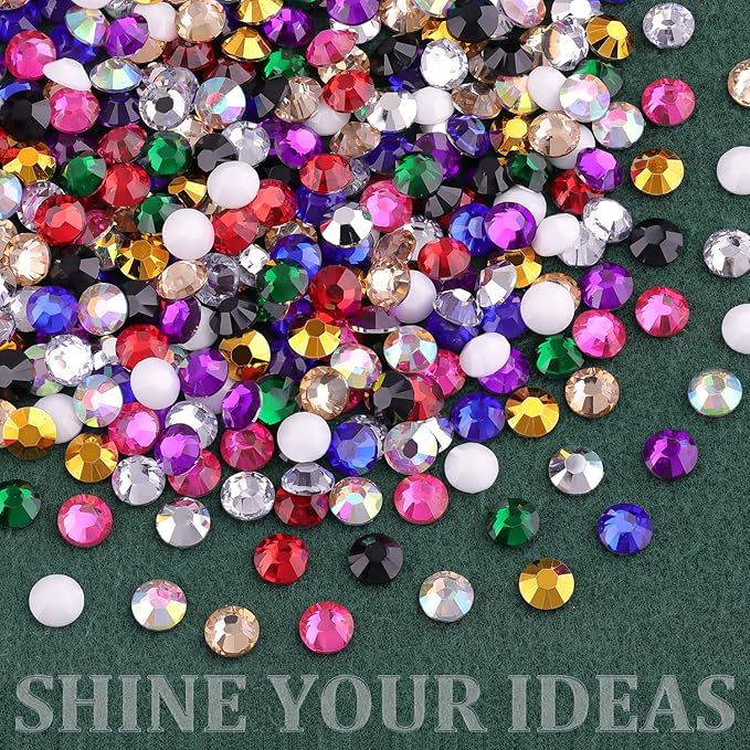 Resin Rhinestones for Crafting with B7000 Jewelry Glue, 1 Box Mix Colors 3mm Flatback Crystals with 3Pcs 10ml Glue for Bedazzling Crafts DIY Nail Art Makeup，Non Hotfix Gems for Clothing Shoes