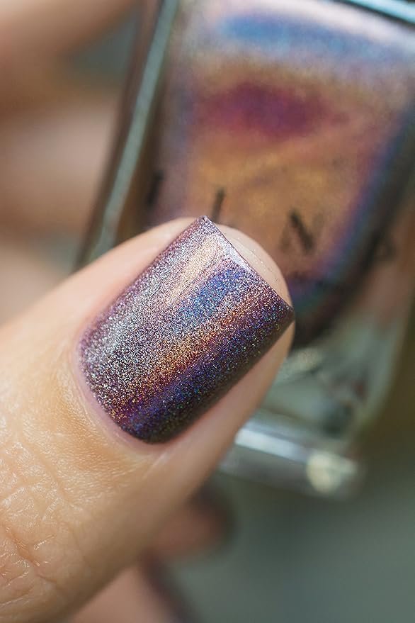 ILNP Charmed - Royal Plum Ultra Holographic Nail Polish, Chip Resistant Manicure, Non-Toxic, Vegan, Cruelty Free, 12ml