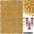 30000Pcs Mine Gold Rhinestones for Bedazzling with B7000 Jewelry Glue, Bedazzler Kit Bulk Flatback Gems, Resin Rhinestones for Crafting Crafts Clothing Shoes Fabric Nail Art Assorted Size 2/3/4/5/6mm