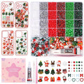 Christmas Junk Case Charms Kit, Christmas Snowman Tree Reindeer Bell Santa Big Charms for Phone Junk Cases, Red Green Pearls and Rhinestones Gems Bedazzling Kit for Crafts Nail DIY Accessories