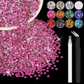 12000PCS 2mm Resin Rhinestones Bulk for Crafting (Hot Pink), Flatback Bedazzling Crystals for Crafts DIY Nail Decoration, Gems Charms for Tumbler Shoes Clothing Fabric with Pickup Pen and Tweezers