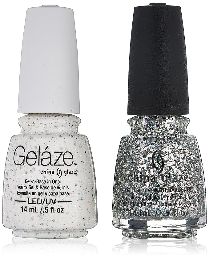 China Glaze Gelaze Tips and Toes Nail Polish, Techno, 2 Count