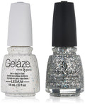 China Glaze Gelaze Tips and Toes Nail Polish, Techno, 2 Count