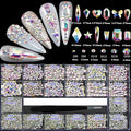 4880 Pcs Color Crystal Nail Rhinestone Set, Nails Art Rhinestones Round Beads Flatback Glass Gems Stones, Multi Shapes Rhinestones Nail Art 3D Crystals for Nail DIY Crafts Clothes Shoes Jewelry