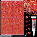 25000Pcs Resin Rhinestones for Crafting, Red AB 2-6mm Mixed Sizes Non Hotfix Flatback Gems with 1Pcs Glue, Bedazzling Crystal for DIY Craft Clothing Mugs Tumblers Shoes Fabric Decor Nail Art