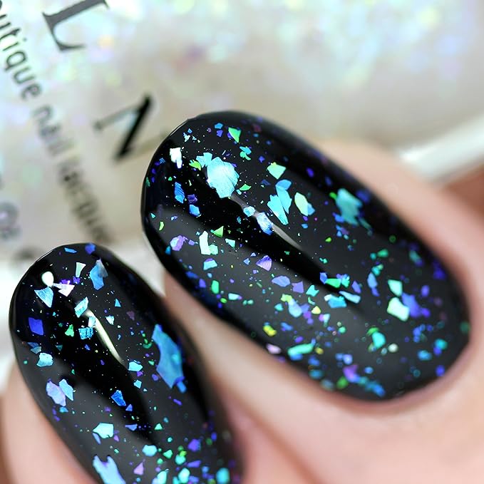 ILNP Wonderland - Teal, Purple, Blue Color Shifting Iridescent Flakie Topper Nail Polish