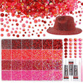 26000PCS Red Resin Flatback Rhinestones for Crafting, Resin Rhinestones for Bedazzling Kit, 2/3/4/5/6mm Flatback Gems Jewels for DIY Mugs Tumblers Clothing Shoes Nail Art