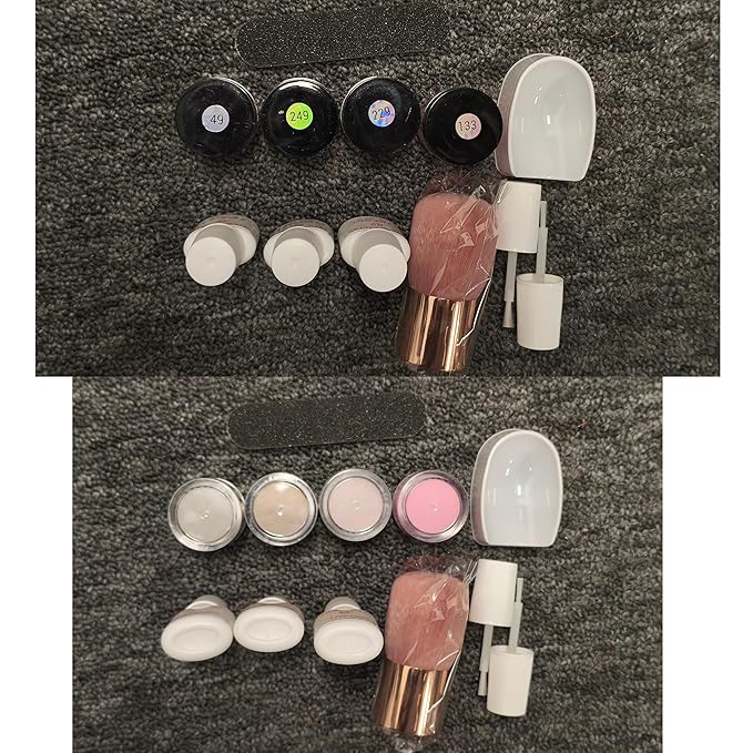 AZUREBEAUTY Dip Powder Nail Starter Kit, 4 Colors Translucent Jelly Nude Gentle Pink Dipping Powder System Liquid Set with Base & Top Coat Activator for French Nail Art Manicure Salon DIY