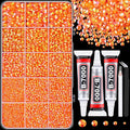 16000Pcs Resin Rhinestones with Tweezers for Crafting, Orange AB 2-6mm Mixed Sizes Bedazzling Crystal with 3Pcs 10ml B7000 Jewelry Glue for DIY Crafts Clothing Tumblers Shoes Fabric Nail Art