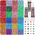 33000Pcs Rhinestones for Bedazzling, 3mm Bedazzler Kit with Flatback Rhinestones for Clothes Crafting Crafts Nails Clothing, Flat Back Resin Rainbow Colorful Colored Crystal with B 7000 Glue Clear