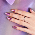 DANNI & TONI Semi Cured Gel Nail Strips Metallic Purple Chrome Gel Nail Wraps UV Nails 28 Stickers Gift for Women | Lustre Luxe