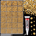 25000Pcs Resin Rhinestones for Crafting, Mine Gold 2-6mm Mixed Sizes Non Hotfix Flatback Gems with 1Pcs Glue, Bedazzling Crystal for DIY Craft Clothing Mugs Tumblers Shoes Fabric Decor Nail Art