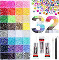 36000Pcs 32 Colors Resin Jelly Rhinestones for Bedazzling, 3mm Multicolor Flatback Gems for Crafting, Bedazzler Kit with 3Pcs B7000 Jewelry Glue for Clothes Crafts Shoes Decor Nail Art