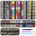 Nail Art Kit, Nail Design Tools Kit with Nail Art Brushes, Nail Art Dotting Pens, Nail Stickers for Nail Art, Nail Charms and Gems, Nail Rhinestones, Nail Art Decoration Kit