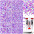30000Pcs Lavender Purple AB Rhinestones for Bedazzling with B7000 Jewelry Glue, Bedazzler Kit Bulk Flatback Gems, Resin Rhinestones for Crafting Crafts Clothing Shoe Nail Art Assorted Size 2/3/4/5/6mm