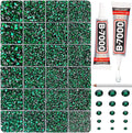 20100Pcs Green Resin Rhinestones 2,3,4,5,6mm Flatback for Bedazzling Crafting Crafts Clothing Clothes Fabric Shoes Nail Art, Emerald Dark Green Flat Back Gems Diamonds Jewels Crystals Gemstones