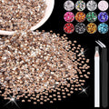 12000PCS 2mm Resin Rhinestones Bulk for Crafting (Champagne), Flatback Bedazzling Crystals for Crafts DIY Nail Decoration, Gems Charms for Tumbler Shoes Clothing Fabric with Pickup Pen and Tweezers