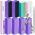 TsMADDTs 13 pcs Nail Buffer Kit with 4-Way Buffing Block, 3-Way Sanding Block, 100/180 Files, Cuticle Trimmer, Nail Care Tool Kit