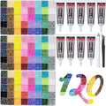 3 Boxes 120000+Pcs Resin Jelly Rhinestones for Bedazzling, 3mm Multicolor Flat Back Gems Bedazzler Kit with 6Pcs 10ml B7000 Glue, Colorful for Book Shoes Crafts Tumblers Nail Art DIY