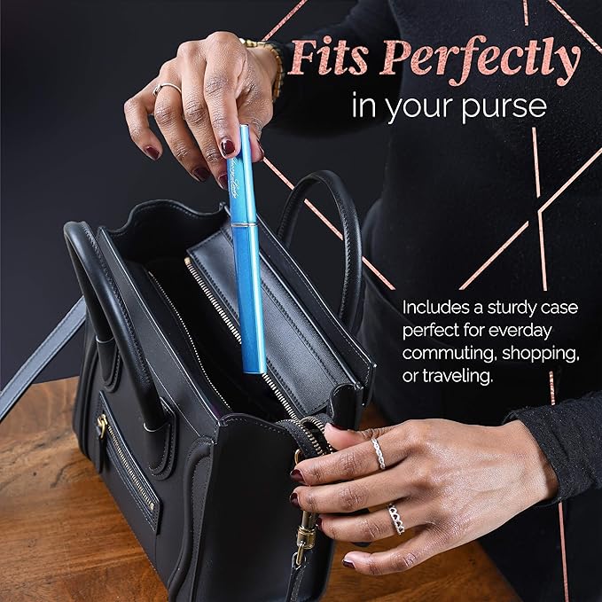 ClassyLady Glass Nail File - Crystal Nail File, Filing Board for Professional Fingernail Care and Smooth Precise Filing, Easy to Clean - Blue with case