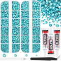 12100Pcs Resin Rhinestones for Crafting with 3Pcs 10ml B7000 Jewelry Glue, 2 Boxes Flatback Crystals Diamond (Teal Blue) for Bedazzling Crafts DIY Nail Art，Non Hotfix Gems for Clothing Shoes