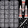 11000Pcs Transparent Clear 2/3/4/5mm Flatback Rhinestones with Glue for Bedazzling Crafting Clothing Clothes Crafts Shoes Nail Art, Resin Flat Back Gems Crystals Diamonds Gemstones Jewels Stones Kit