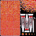 16000Pcs Resin Jelly Red AB Rhinestones for Crafting, Non Hotfix Flatback Gems, Bedazzling Crystal with 3Pcs 10ml B7000 Jewelry Glue for DIY Crafts Clothing Tumblers Shoes Fabric Nail Art