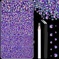16000Pcs Resin Jelly Rhinestones with Tweezers for Crafting, Dark Purple AB 2-6mm Mixed Sizes Flatback Gems, Bedazzling Crystal for DIY Crafts Clothing Tumblers Mugs Shoes Fabric Nail Art