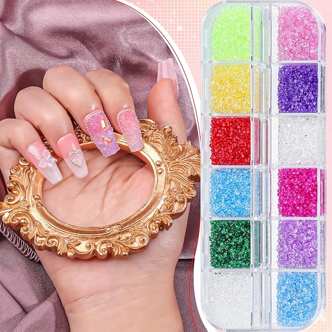 12000Pcs Nail Art Rhinestones Colorful Rhinestones Kit, 1.5mm Pointed Bottom Rhinestones Crystals Stones Diamonds Gems Bedazzler with Pickup Tools for Nails Face Eyes Makeup Crafts (24-K1-1.5mm)