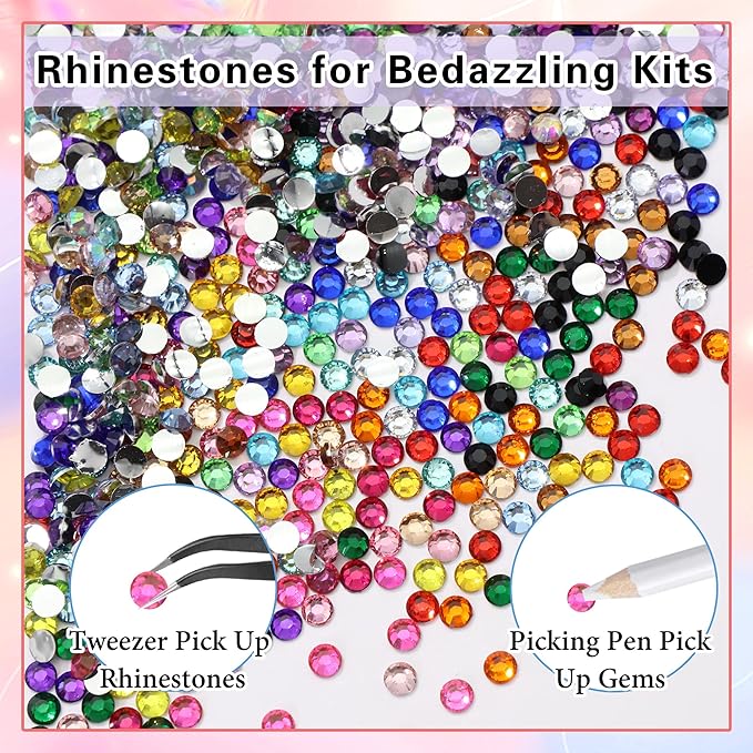 RODAKY Resin Rhinestones for Crafting Bedazzling,24 Color Rhinestones for Nails Art,5MM Nail Rhinestone and Gems,Nail Diamond Flatback Gems Crystals Charms for Nail Design DIY Makeup Decor