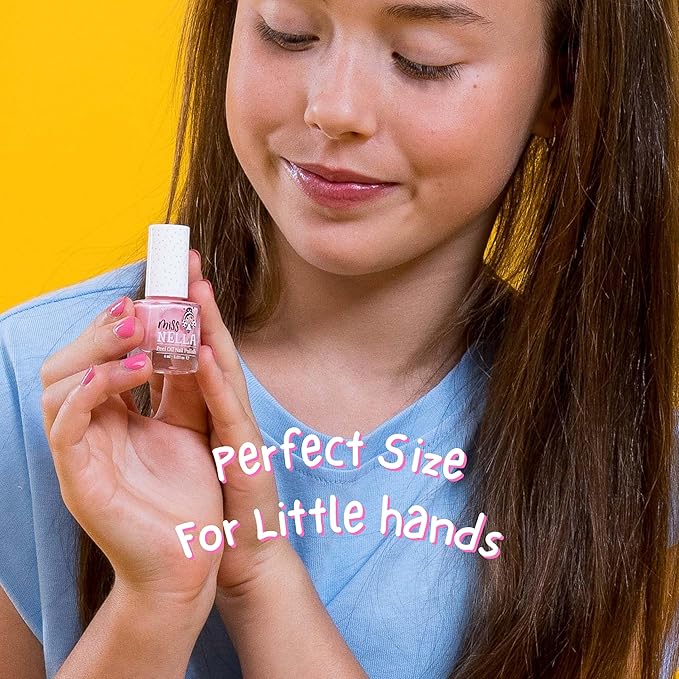 MISS NELLA-Peel Off, Odour Free, Water Base & Safe for kids nail polish pack of 3 (PINK GLITTER ATTACK)