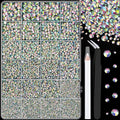25000Pcs Resin Rhinestones with Tweezers for Crafting, AB 2-6mm Mixed Sizes Non Hotfix Flatback Gems, Bedazzling Crystal for DIY Craft Clothing Mugs Tumblers Shoes Fabric Decor Nail Art