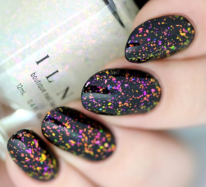 ILNP Lovebird - Red, Orange, Gold, Green Color Shifting Iridescent Flakie Topper Nail Polish