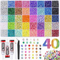 40 Colors Flatback Resin Jelly Rhinestones, 3mm 32000 Pieces with B7000 Glue for Bedazzling, Crafting, Clothing, Shoes, Nail Art, Diamond Art