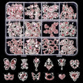 60 Pcs Heart Nail Charms, Rhinestone Pink Butterflies Nail Art Gems, Star Heart Butterfly Charms Decorations Sailor Moon Acrylic Nail Accessories for Women DIY Crafts 1