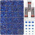 33000Pcs Blue Rhinestones for Bedazzling, Bedazzler Kit with Flatback Craft Rhinestones Navy Royal Dark Blue Bulk and B7000 Glue, 2,3,4,5,6mm Resin Flat Back Crystals for Craftings, Clothes, Nails