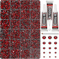 33000Pcs Burgundy Rhinestones for Bedazzling, Bedazzler Kit with Flatback Craft Rhinestones Maroon Dark Red Dark Siam Bulk and B7000 Glue, 2,3,4,5,6mm Resin Flat Back Crystals for Craftings, Nails