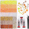20000Pcs Yellow Rhinestones for Bedazzling with B7000 Jewelry Glue, Resin Rhinestones for Crafting Crafts DIY, Bedazzler Kit Gems for Clothing Shoes Tumblers Fabric Nail Art Assorted Size 3/4/5/6mm