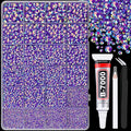 25000Pcs Resin Rhinestones for Crafting, Dark Purple AB 2-6mm Mixed Sizes Non Hotfix Flatback Gems with 1Pcs Glue, Bedazzling Crystal for DIY Craft Clothing Mugs Tumblers Shoes Fabric Decor Nail Art