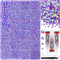 30000Pcs Dark Purple AB Rhinestones for Bedazzling with B7000 Jewelry Glue, Bedazzler Kit Bulk Flatback Gems, Resin Rhinestones for Crafting Crafts Clothing Shoes Nail Art Assorted Size 2/3/4/5/6mm