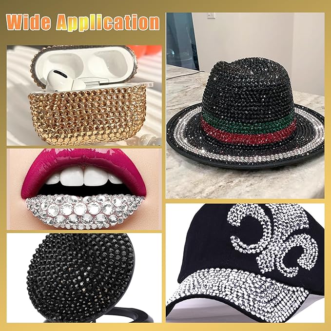 22000 Pcs Mixed Black Silver Gold Flatback Pearls and Rhinestones Bedazzling Kit, Resin Rhinestones Gems for Crafting, Mixed Size Half Pearls Gems for Nails Face Eyes Makeup Bottles Shoes DIY