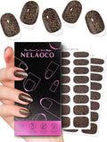 Nail Polish Strips – 32PCS UV Free Salon Quality Wraps, Long Lasting Gel Nail Stickers for Women (Copper Spark)