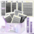 5-Pack False Eyelashes Kit with Lash Glue & Seal, Remover, Tweezers, Curler | Professional Lash Extension Set for Natural/Dramatic Look, Reusable, Salon & Home Use
