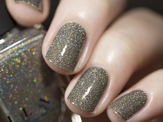 ILNP Alexander – Khaki Olive Green Holographic Nail Polish, Neutral Earth Tone, Chip Resistant Manicure, Non-Toxic Nail Lacquer, Vegan, Cruelty Free, 12ml