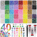 20000Pcs Resin Jelly Rhinestones for Bedazzling, 4mm Mixed-Color Flatback Gems for Diamond Art, Bedazzler Kit with 3Pcs 10ml B7000 Jewelry Glue for Crafting Crafts Book Shoes Nail Art