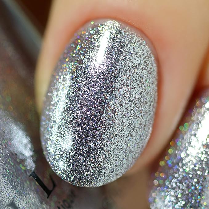 ILNP Echo - Platinum Silver Holographic Ultra Metallic Nail Polish