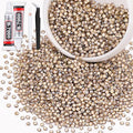 5000PCS SS10/2.8mm Crystal Rhinestones (Golden Shadow/Champagne) with 2Pcs 10ml B7000 Jewelry Glue, Bedazzling Flatback Glass Rhinestones for Crafting, Gems Diomand for Tumbler Shoes Clothing Nail Art