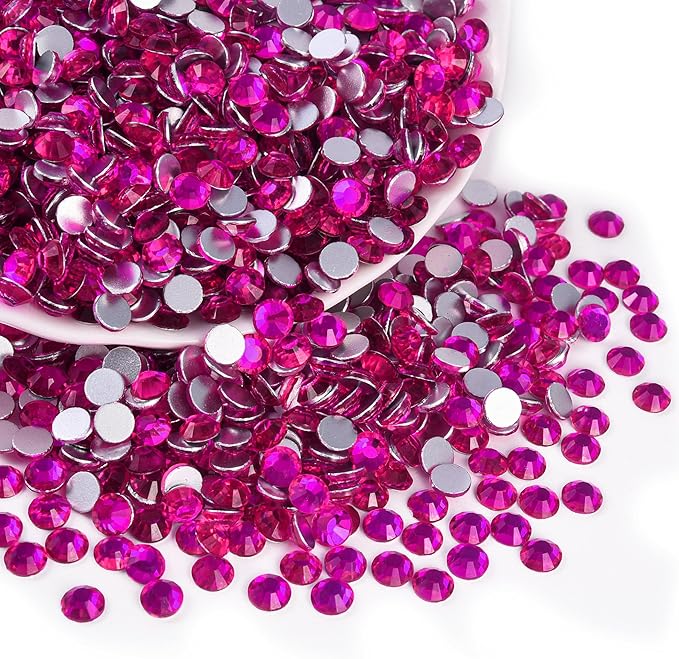 Blinginbox Glass Flatback Rhinestones Crystal Round Gems,Lt. Rose B,SS20/1440pcs,4.6-4.8mm