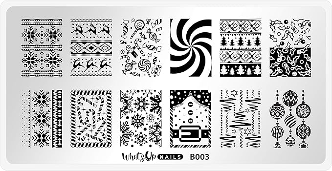 Whats Up Nails - B003 Sweater Weather Stamping Plate for Christmas Winter Nail Art Design